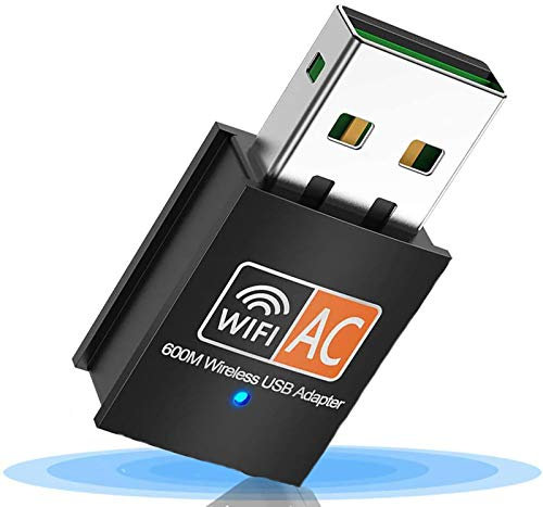 eaaerr Adattatore USB WiFi Dongle, 600Mbps Adattatore WiFi Dual-Band 2.4/5GHz wireless WiFi Dongle 802.11abgn AC per Laptop Desktop PC USB Adattatore Supporto Windows 10/8/7 Mac Linux
