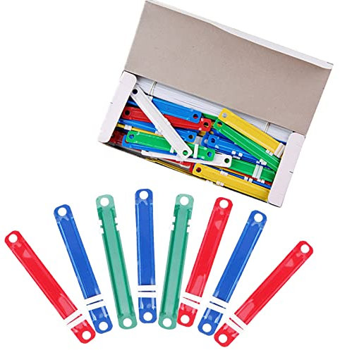 200 Stück Papier Fasteners Heftstreifen, Einhänge Heftstreifen, Kunststoff Heftstreifen, Bunte Heftstreifen, Metallordner für Büro und Schule(Zufällige Farbe)