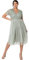 Maya Deluxe Damen Midi-Kleid mit V-Ausschnitt, Verziert Brautjungfernkleid, Grüne Lilie, 44