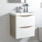 MYB 500mm Bathroom Vanity Unit with Basin Wall Mounted Storage Cabinet Space-saving Oak Body White Drawer Surface Designer