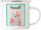 Kiddle-Design Emaille-Tasse Weihnachten Kinder personalisiert mit Name | Kindertasse mit Katzen-Motiv Geschenk Jungen Mädchen zu Weihnachten Nikolaus Tasse