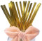 YYECO Gold Foil Straws Paper, Shinning Gold Foil Glitter Paper Drinking Straw Cake Pop Sticks for Birthday Party Supply, 100 Pack