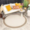 FRAAI | Home & Living In- & Outdoor Jute Teppich Rund - Nomad Edge Creme - Wetterfest - Polypropylen - Flachgewebe - Wohnzimmer, Esszimmer, Balkon, Garten/Terrasse - Terrasse - Rug