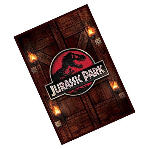 Metallschild Jurassic Park aus Blech, Aluminium, Wandkunst, Film, TV-Film, Raum, Männerhöhle, Logo auf dem Tor, Design 3, ca. A6, Größe 150 x 100 mm