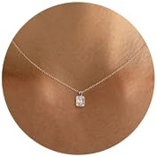 Tewiky Necklace for Women Sterling Silver Plated Pendant Necklace