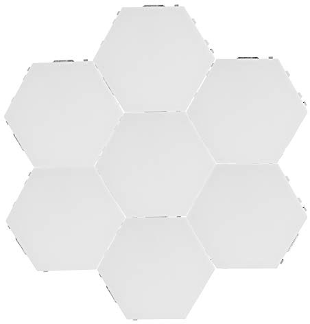 Sechseckige Lichtpaneele, Sechseckige Wandleuchte mit Touch-Steuerung LED-Sechskantleuchten Nachtlichter für den Flur Kreative Geometrie-Montage für Heimdekoration Wohnzimmer (7 Lichter mit Netzteil