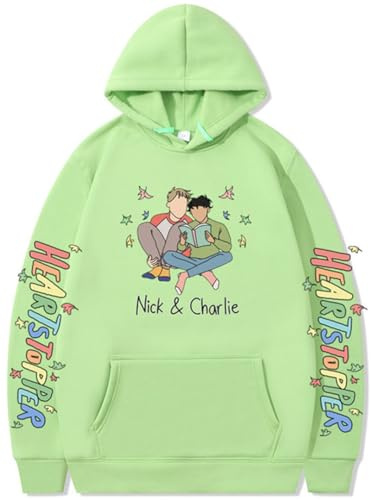 Silver Basic Heart Felpa con Cappuccio da Uomo e Donna Nick E Charlie Serie TV Cosplay Maglione Unisex Manica Lunga Hoodie