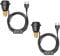 ledscom.de 2 pezzi lampada da tavolo in sughero FLAKO con interruttore e cavo tessile, nero, 1x E27 max. 60W, senza bottiglia, senza lampadina