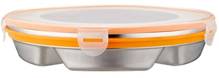BBTISG Bento Box mit Fächern, wiederverwendbarer Lebensmittelbehälter runde Bento-Boxen aus Edelstahl für Erwachsene, Kinder, Studenten (5 Fächer)