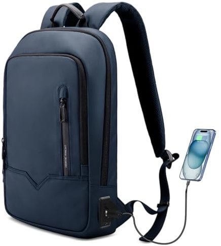 HEROIC KNIGHT Laptop Rucksack Herren Leicht Business Rucksack mit USB-Anschluss Wasserdichter Rucksack Herren Schulrucksack jungen 17,3 Zoll Laptop Backpack für Schule Arbeit Uni Reisen-Blau
