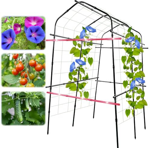 7 Feet Garden Arch Trellis for Climbing Plants Stand Outdoor,Extra Large Metal Garden Arbor Arches Grape Trellis Squash Cucumber Tunnel Trellises for Raised Vegetable Vine Plant Arch Support Structure