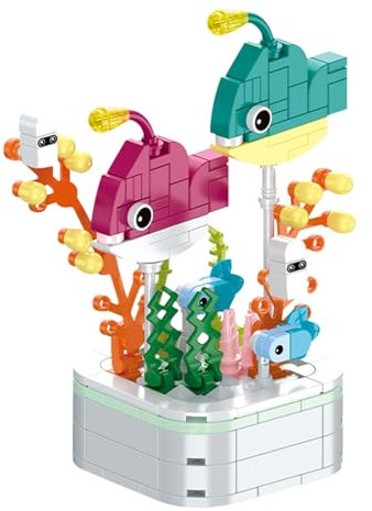 TECHEEL Ozeane Bausteine Set Mini Tiere Bausteine Bauspielzeug Erwachsene Kinder klemmbausteine Deko Ideas Bauspielzeug Meerestier Baustein Bausteine Geschenk für Erwachsene und Jungen Mädchen.