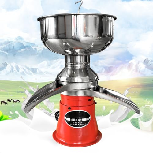 Hydravex Separatore centrifugo per Crema di Latte, separatore di Crema Elettrico con Ciotola Separatore di Latte di Mucca di Capra in Acciaio Inossidabile Trasformazione di Latte Crudo o Intero,Red
