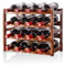 YKUKIZEE 16 Bottles Wooden Wine Racks Free Standing, 4 Tier Wine Bottles Display Shelves, Wine Storage Holder for Bar Cupboard Pantry Countertop