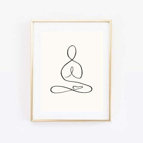 Din A4 Kunstdruck ohne Rahmen - Frau Meditation Yoga Zen Minimalismus Figur Geschenk Druck Poster Deko Bild