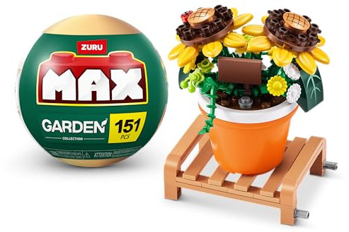 MAX Premium Garden Pot Plants Building Bricks Collection (up to 233 pieces, 6 to collect). (Pot Sunflower, 1 Capsule)