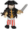 alles-meine.de GmbH Biegepuppe Holz - Pirat mit Schwert Budkins für Puppenhaus und Puppenstube Holzpuppen Piraten Schatz