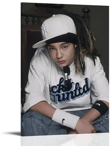 YANKUN Tom Kaulitz-Figur, Animationsfilm, inspirierendes Design, Poster, Porträtkunst, Leinwandgemälde, Poster, Schlafzimmer, ästhetische, dekorative Atmosphäre, 40 x 60 cm, Rahmenstil