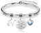 Regalos para Mujeres Pulsera de Plata con Letras Iniciales - Regalo Personalizado para Hija, Sobrina, Hermana, Amiga, Adolescente, Madre y Tía (N)