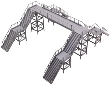 Outland Models Miniatur-Überkopf-Fußbrücke (4 Treppen) im Maßstab 1:87 HO