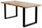 Liadomo Esstisch 160x85 Kopenhagen Natur, Baumkantentisch, Akazie Massivholz Tisch, 50mm Tischplatte lackiert, Robust & Pflegeleicht, Unikat, U-Gestell Metall schwarz