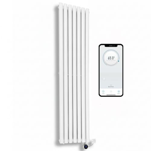 Greened House White WiFi Smart Electric Radiator Oval Tube 1800 x 480