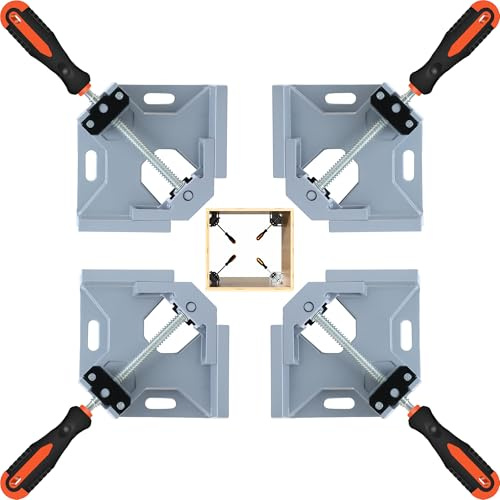 4PCS 90° Right Angle Corner Clamps for Woodworking, Cabinet Assembly
