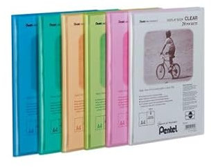 Pentel Recycology Porte-vues avec 5x20 pochettes Transparent Format A4 DCF242/MIX