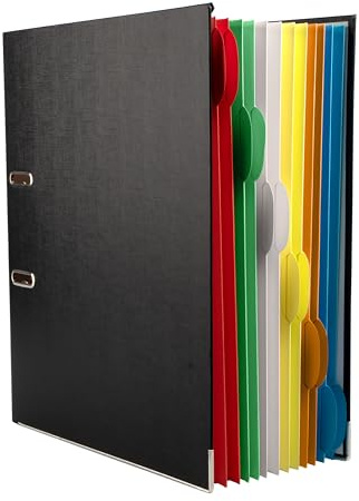 Djois, 420302 – Ringbuch mit 2 Ringen + 12 Smartfolder Mappen A4, Sortiert | Ringbuch mit 2 Ringen, 12 Gelochte Mappen, 3 Klappen, Klettverschluss, für Büro und Zuhause
