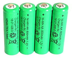 4 er Set Solar-Akku, leistungsstarke, wiederaufladbare Batterien AA- NiMH, 800mAh