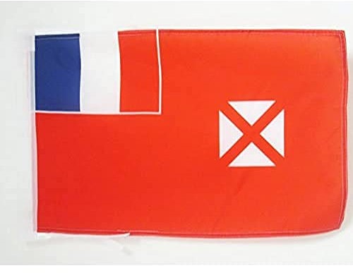 AZ FLAG - Drapeau Wallis et Futuna - 45x30 cm - Pavillon Wallisien Futunien - France 100% Polyester Avec Deux Cordelettes - 20g