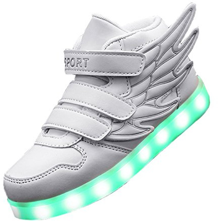 Gaorui Colores LED Luminoso Zapatillas Altas Niños Niñas Unisexo Chicos Chicas Luz Blanco EU 25