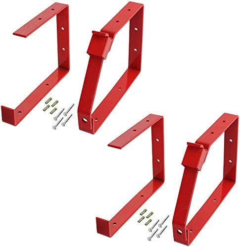 SPARES2GO Universal Lockable Steel Wall Ladder Storage Rack Brackets (2 Pairs)