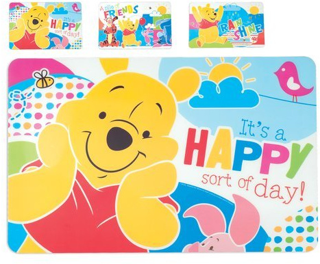 Lulabi Set de Table Disney Winnie l'ourson Baby, Polypropylène, 45 x 30 cm, Standard
