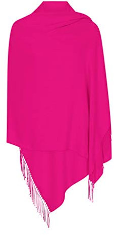 P&W Made in Italy (25+ Stunning Colours Available) Pashmina Shawl Wrap Stole Scarf for Women - Super Soft - Versatile - Ideal for Formal Occasions + Daytime Wardrobe - The #1 Gift - Hot Pink