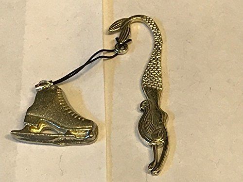 Hockey Eiskunstlauf Ice Skate TG108 aus feinem englischen Zinn auf einer Meerjungfrau Lesezeichen geschrieben von uns Geschenke für alle 2016 von Derbyshire UK