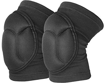 Faxianther 1 Pair Thick Sponge Knee Pads Sleeves Guard Collision Avoidance Sport Protective Kneepad Antislip Skate Soccer Football Volleyball Basketball Cycling Knee Brace Support for Men Women Teens