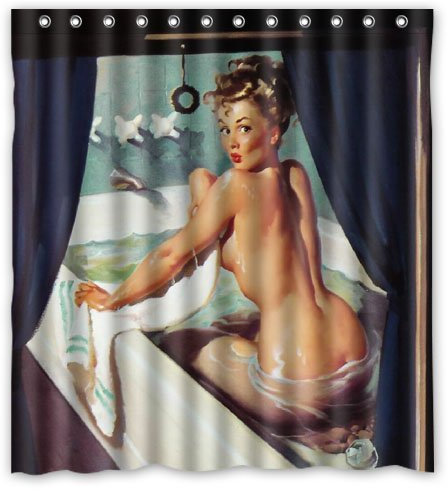 CHATAE Sexy Vintage Rétro Pinup lady-00077 Personnalisé Personnalisé 167,6 x 182,9 cm Rideau en Polyester Imperméable pour la Douche