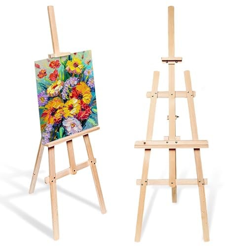 Staffelei Holz groß Leinwand Ständer 175 cm - Holzständer für Sitzplan Hochzeit Canvas Painting Staffeleien Bilderständer Easel für Kinder und Erwachsene Kiefernholz