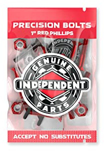 Independent Skateboard Hardware 1 Phillips Red/Black Mounting Bolts with Tool