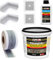 Isolbau Kit d'étanchéité avec 1 film liquide (8 kg), 1 solution d'apprêt (1 l), 1 bande d'étanchéité (5 m), 2 coins intérieurs et 2 manchettes