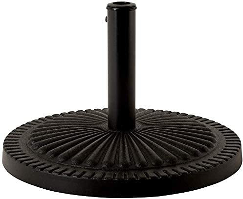 Garden Mile Decorative Garden Parasol Umbrella Base - Strong Stable Durable Weatherproof Traditional Adjustable Furniture Accessory - Umbrella Stand for Patio, Garden, Outdoor, Camping - Black (14Kg)