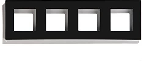 BSEED DIY 299 * 86mm quadratische Glasrahmenkombination für Lichtschalter, Rahmen nur Schwarz