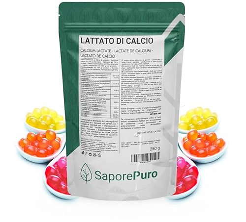 Saporepuro Lactato de calcio en polvo 250 gr - Ideal para esferificación en cocina molecular