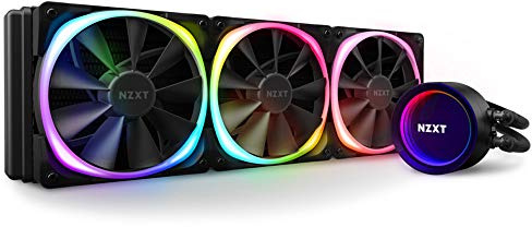 NZXT Kraken X73 RGB 360 mm - RL-KRX73-R1 - AIO RGB CPU Flüssigkeitskühler - Verbesserte Pumpe - Angetrieben durch CAM V4 - RGB-Anschluss - 120 mm Aer RGB V2 Kühlerlüfter (3 im Lieferumfang enthalten)