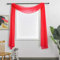 TOAVA DECO Weihnachtsroter durchscheinender Fensterschal Volant für Fenster, rot, durchsichtig, Schalvorhänge, 54 cm lang für Wohnzimmer, Schlafzimmer, Vorhangvorhänge, Betthimmel, 52x216 cm
