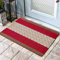 PHP Non Slip Large Front Door Mat, 50 x 80 cm Washable, Anti Slip and Waterproof Mat, Outdoor and Indoor Rug, Gel Backed Dirt Trapper Kitchen Door Mat - Brown Red