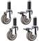 4x Ruote per Mobili in Gomma,Ruote Girevoli Pesanti,Ruote Piroettanti con Freni - Rotolamento Silenzioso,Perno Filettato M12 x 60 mm,per Carrello a Mano,Tavolo da Lavoro(universal+brake4inch)