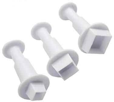 Cookie Plunger Cutter Square Shaped Cupcake Toppers Mold Cake Decorating Tool for Fondant Gum Pastry 3Pcs