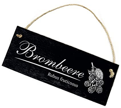 Schild Schiefertafel graviert - Brombeere - Schiefer Dekoschild Gartenschild 22x8cm | Dekolando Home Accessoires